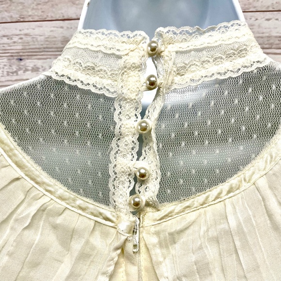 Vintage Prairie Gauzy Lace Midi Dress/ Gunnie Sax - Picture 4 of 7